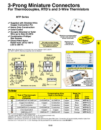 Thumbnail of document Data Sheet - MTP-E-F 3-Prong Miniature Thermocouple, RTD, & Thermistor Connectors
